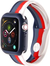 Apple watch 4|5|6 bandje 42mm - 44mm large siliconen blauw - grijs - rood - wit Watchbands-shop.nl