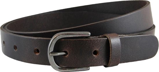 Landley Leren Riem met afgeronde gesp – 3 cm - Damesriem / Herenriem – Echt Leer – Bruin - Riemmaat 125