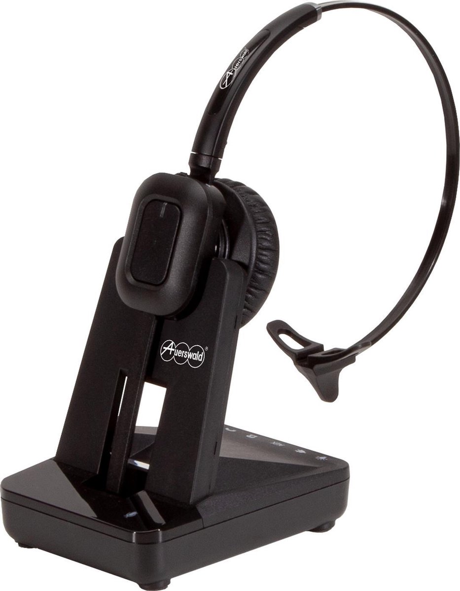 Auerswald COMfrotel H-500 On Ear headset Telefoon DECT Mono Zwart Noise Cancelling Volumeregeling, Microfoon uitschakel