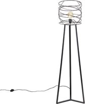 QAZQA spira - Design Vloerlamp | Staande Lamp - 1 lichts - H 140 cm - Zwart -  Woonkamer | Slaapkamer | Keuken