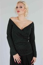 Voodoo Vixen Off shoulder top -S- Starlynn Snowflake Groen