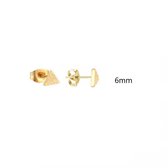 Aramat jewels ® - Zweerknopjes driehoek sandblasted goudkleurig chirurgisch staal 6mm