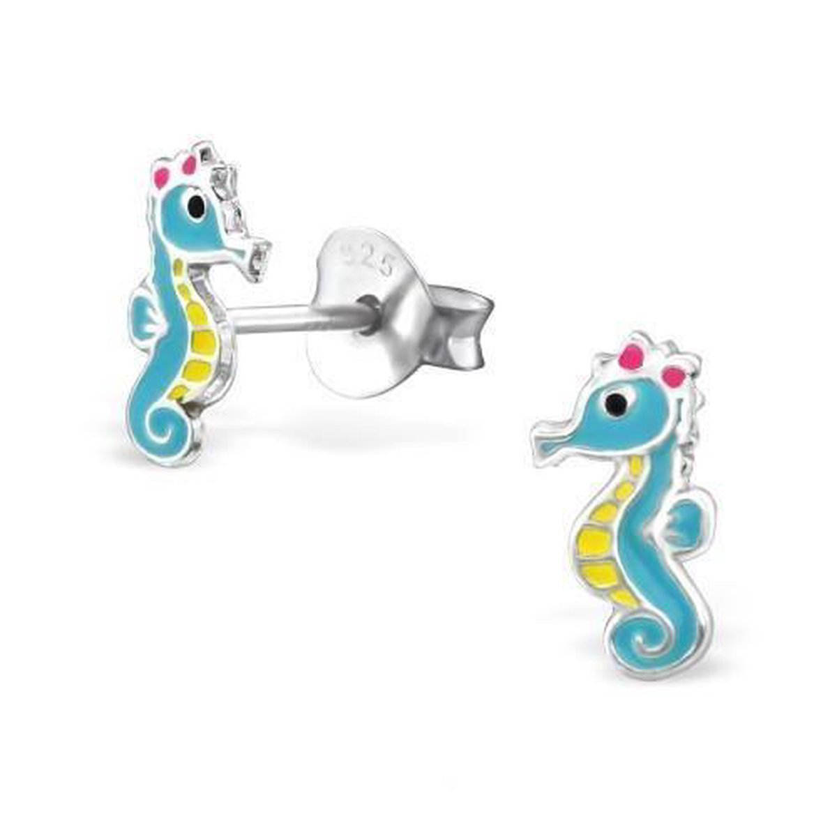 Aramat jewels ® - 925 sterling zilveren oorbellen zeepaardje