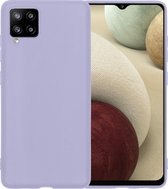Samsung A12 Hoesje Back Cover Siliconen Case Hoes - Lila
