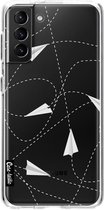 Casetastic Samsung Galaxy S21 Plus 4G/5G Hoesje - Softcover Hoesje met Design - Paperplanes Print