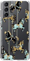 Casetastic Samsung Galaxy S21 4G/5G Hoesje - Softcover Hoesje met Design - Carousel Horses Print