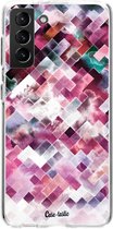 Casetastic Samsung Galaxy S21 Plus 4G/5G Hoesje - Softcover Hoesje met Design - Watercolor Cubes Print