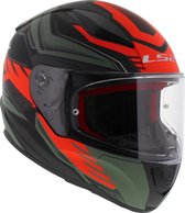 LS2 FF353 Rapid Gale Mat Zwart Rood Mat Groen Integraalhelm - Maat XL - Helm