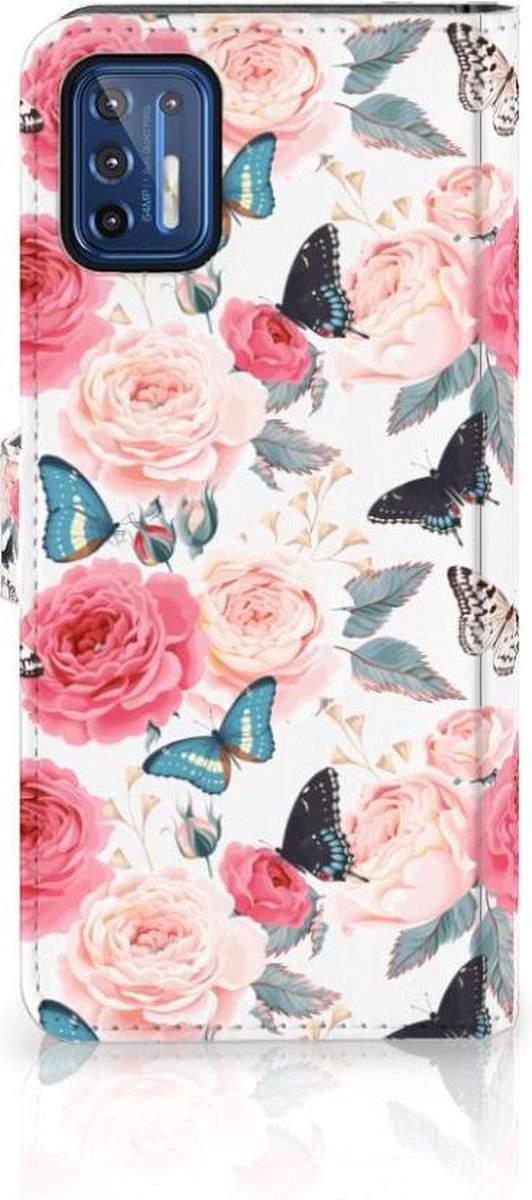 Motorola Moto G9 Plus Hoesje Butterfly Roses