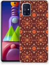 Smartphone hoesje Geschikt voor Samsung Galaxy M51 Leuk Case Batik Brown