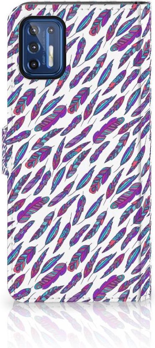 Motorola Moto G9 Plus Telefoon Hoesje Feathers Color