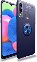 Samsung Galaxy A20s Hoesje met Magnetische Ring Kickstand Blauw