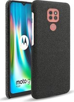Motorola Moto G9 Play Stof Hard Back Cover Zwart