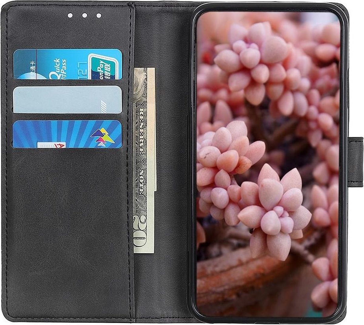 Oppo Reno 4 Pro 4G Portemonnee Stand Hoesje Book Case Zwart