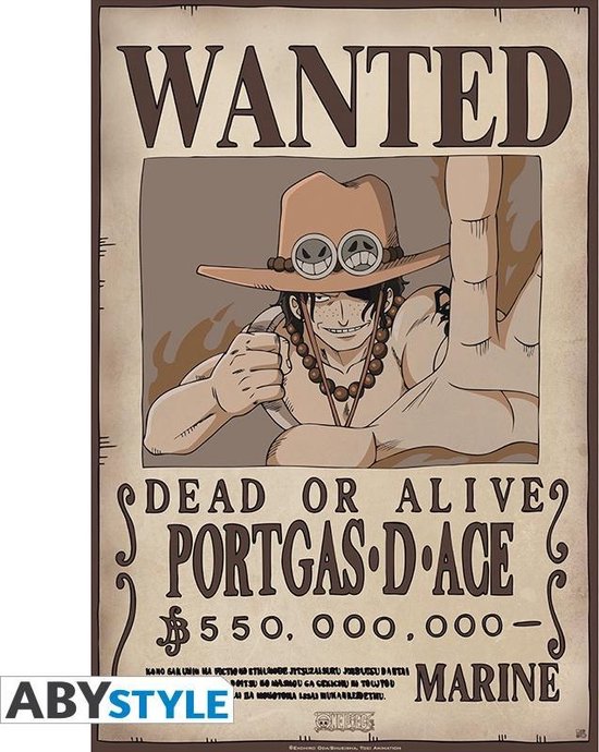 Poster: One Piece - Wanted Ace (24x36) – BananaRoad