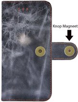 Echt leer vier pasjes Samsung Galaxy S10 Kras Leer Vintage Grijs