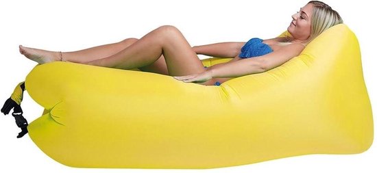 Happy People Lounger To Go 2.0 Luchtbed 180x75x60 cm Geel | bol.com