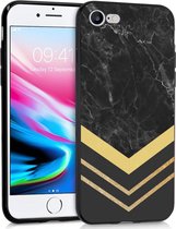 iMoshion Design voor de iPhone SE (2020) / 8 / 7 hoesje - Marmer - Goud / Zwart