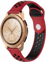 Siliconen Smartwatch bandje - Geschikt voor  Samsung Galaxy Watch sport band 42mm - rood/zwart - Horlogeband / Polsband / Armband