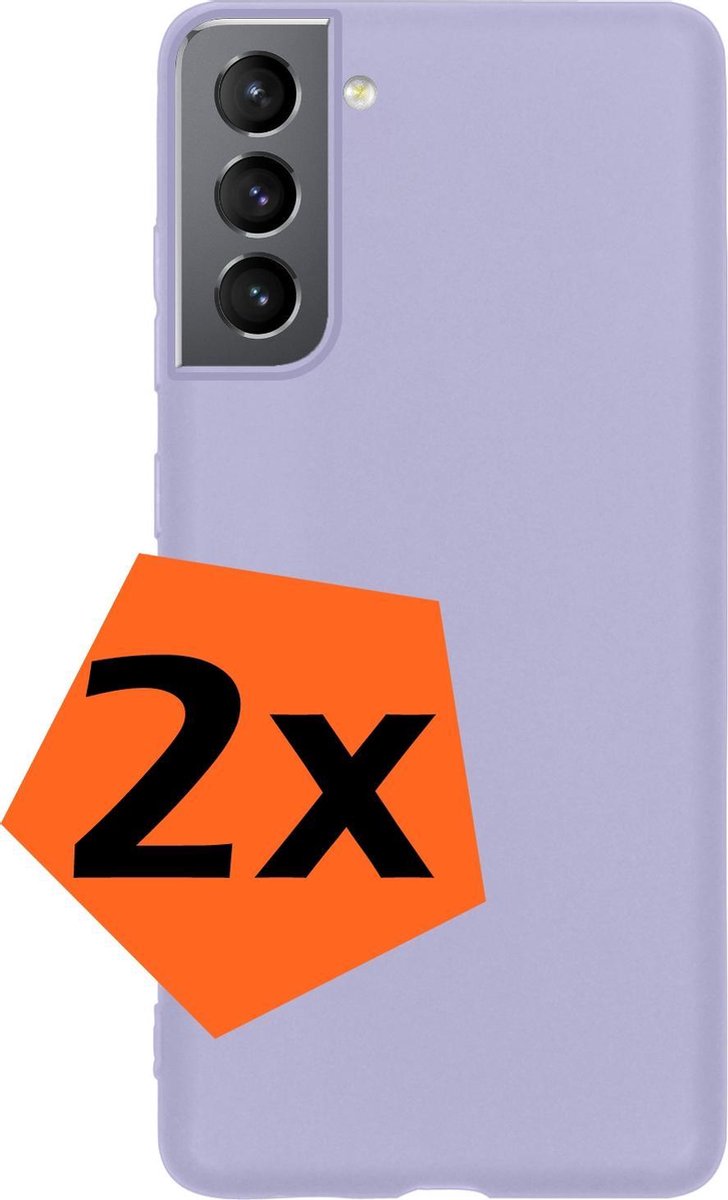 Hoes - 2 Stuks - Geschikt voor Samsung Galaxy S21 Plus - Sterk & Shockproof - Case Siliconen - Back Cover - Telefoon Hoes - Lila