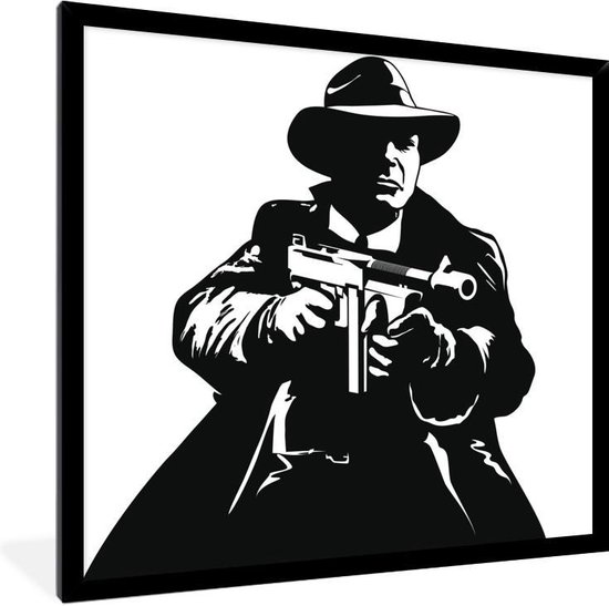 Illustration d un membre de la mafia avec une arme la main en