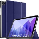 Hoes Geschikt voor Samsung Galaxy Tab A7 Hoes - 10.4 inch - (2020/2022) - Trifold Bookcase - Donker Blauw