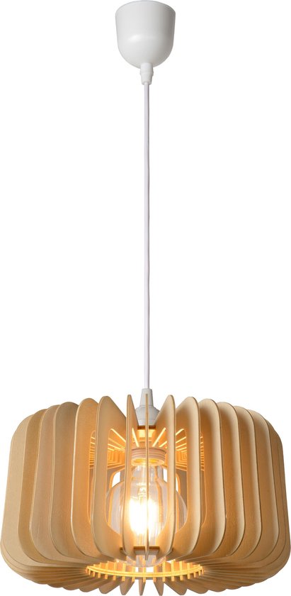 Lucide ETTA - Hanglamp - Ø 29 cm - E27 - Licht hout