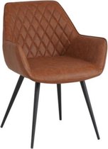 Rox Living Eetkamerstoel Casper 56 X 60 Cm Kunstleer/staal Cognac