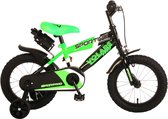 Vélos pour enfants Volare Sportivo - Garçons - 14 pouces - Neon Green Zwart - 95% assemblé