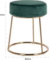 By Kohler Barkruk rond groen velvet velours gouden poten (r-000SP37283)