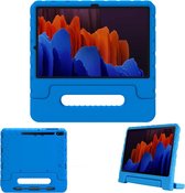 iMoshion Tablet Hoes Kinderen Geschikt voor Samsung Galaxy Tab S8 Plus / Tab S7 Plus / Tab S7 FE - iMoshion Kidsproof Backcover met handvat - Blauw