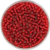 9289-4 Rocailles rood zilveren kern 2.6mm