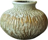 PTMD Lima grey cement pot ball round small border s