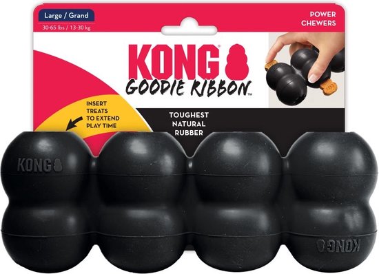 Kong extreme goodie ribbon zwart 21,5x8,5x5,5 cm - KONG