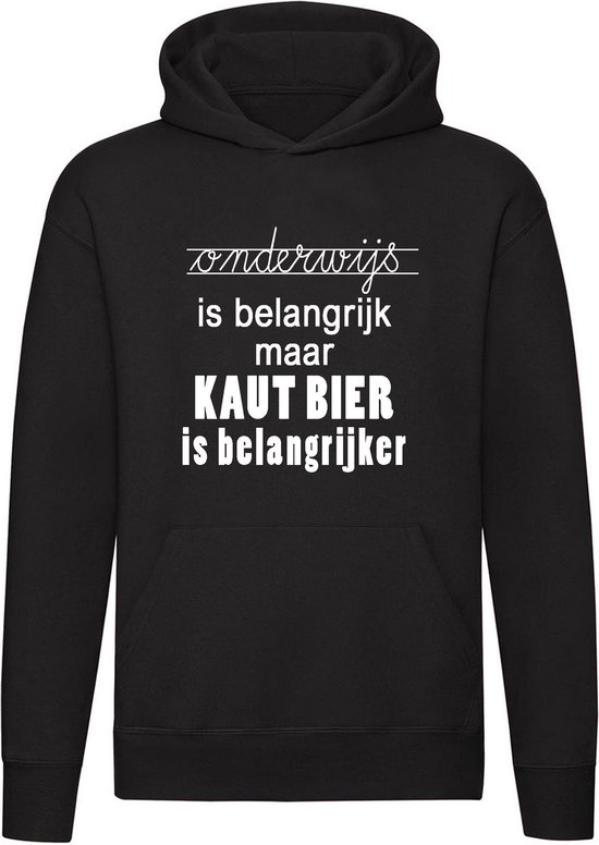 Koud Bier Belangrijker Hoodie - Grappig Bier Trui - Festival Trui - Cadeau voor Vaderdag / Moederdag & Verjaardag