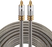 By Qubix ETK Digital Optical kabel 10 meter - toslink audio male to male - Optische kabel metaal - Grijs audiokabel soundbar