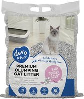Duvo+ Kattenbakvulling premium baby powder scent Blauw/grijs 12kg