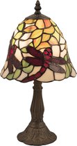 LumiLamp Tiffany Tafellamp 5LL-5940 Ø 20*36 cm E14/max 1*40W - Meerkleurig Glas in lood  Tiffany Bureaulamp  Tiffany Lampen