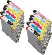Huismerk Set 12x inkt cartridge voor Epson Stylus Photo PX650 PX660 PX700W PX710W PX720WD PX730WD PX800FW PX810FW R265 R285 R360 RX560 RX585 van ABC