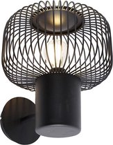 QAZQA baya - Design Wandlamp voor binnen - 1 lichts - Ø 25.4 cm - Zwart -  Woonkamer | Slaapkamer | Keuken