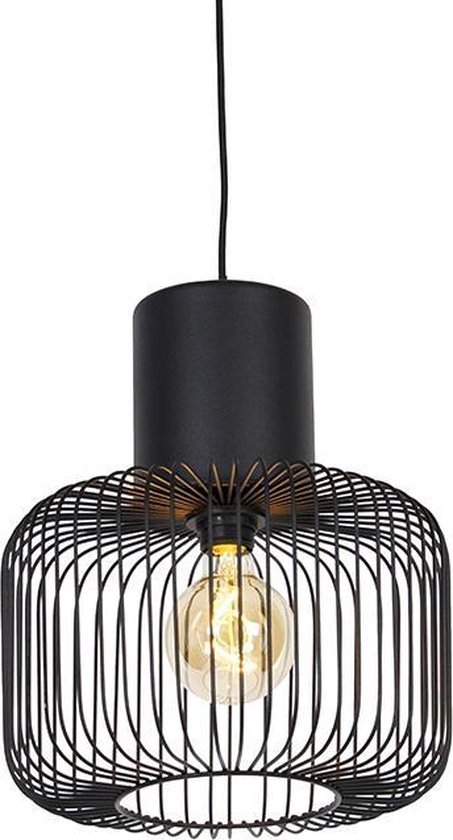 QAZQA baya - Design Hanglamp - 1 lichts - Ø 31.5 cm - Zwart - Woonkamer | Slaapkamer | Keuken