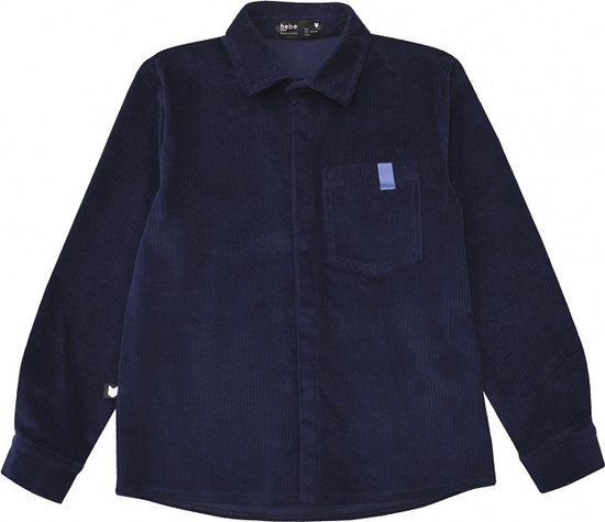 HEBE - jongens shirt - corduroy blauw - Maat 122/128