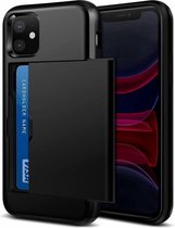 ShieldCase Kaarthouder case met slide geschikt voor Apple iPhone 12 Mini - 5.4 inch - zwart