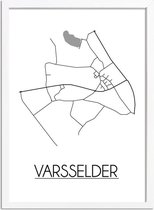 Varsselder Plattegrond poster A3 + Fotolijst wit (29,7x42cm) - DesignClaud