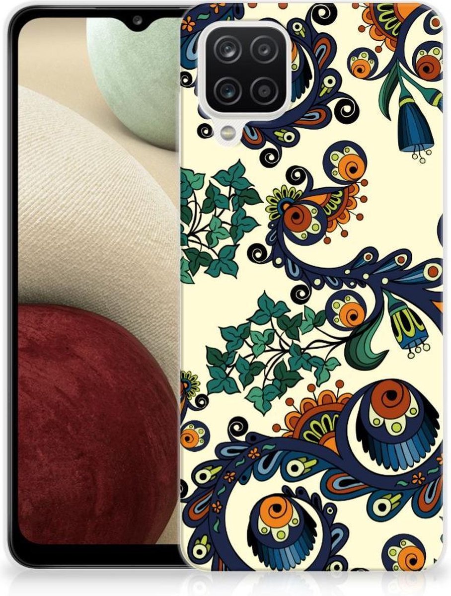 Siliconen Hoesje Samsung Galaxy A12 Barok Flower