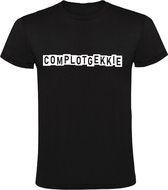 Complotgekkie Heren t-shirt | corona | covid-19 | viruswaanzin | grappig | tekst | cadeau | kado | Zwart