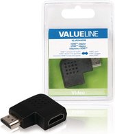 Valueline Vlvb34903b Hdmi-adapter Hdmi-connector Links Gehoekt - Hdmi Input Zwart