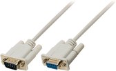 Valueline Seriële kabel SUB-D 9-Pins Male - SUB-D 9-Pins Female 10.0 m Ivoor
