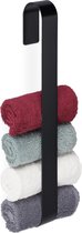relaxdays porte-serviettes sans perçage - porte-serviettes auto-adhésif - porte-serviettes en acier inoxydable