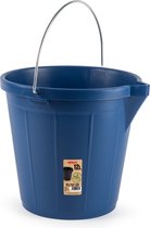 Blauwe schoonmaakemmer/huishoudemmer 12 liter 31 x 31 cm -Kunststof/plastic emmer met metalen hengsel